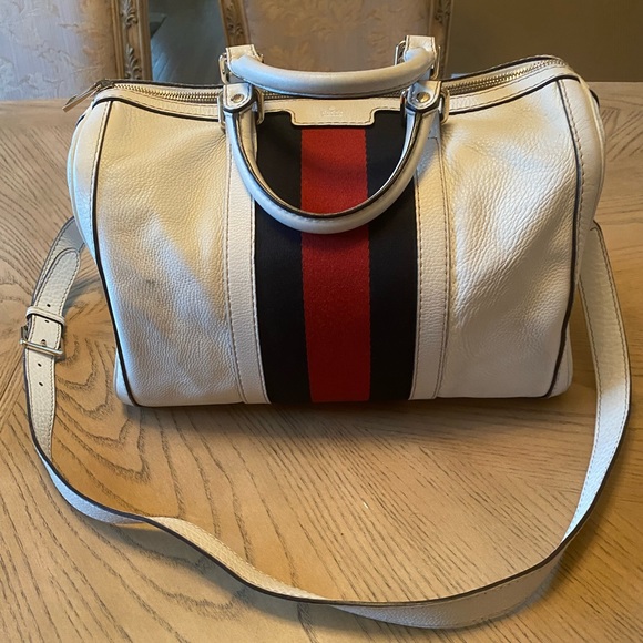 Gucci Handbags - Authentic Rare White Gucci Boston Bag